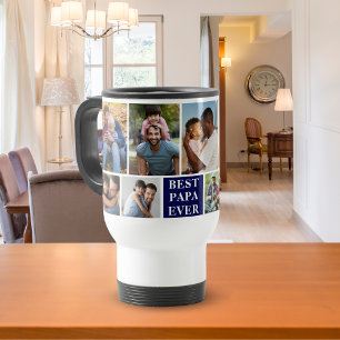 Collage 10 Photos Best Papa Ever Travel Mug