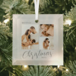 Collage 3 Photos Editable Colour Christmas Ornamen Glass Tree Decoration<br><div class="desc">Photo gifts make the best gifts! Easily personalised with your text and/or photo(s) for a custom look. Designed by Berry Berry Sweet,  Modern Stationery and Personalised Gifts. Visit our website at www.berryberrysweet.com to see our full product lines.</div>