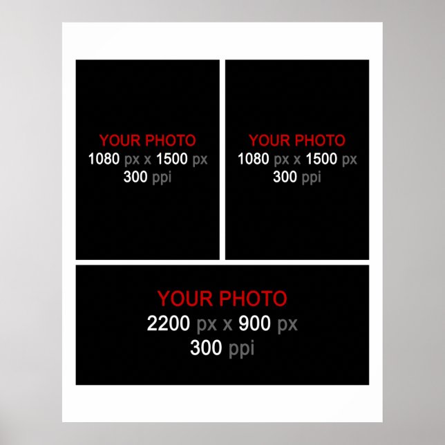 Collage 3 Photos Frame Poster (Front)