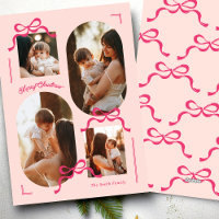 collage 4 photo multi photos pink bows Oval Photo