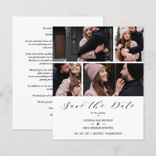 Collage 4 Photos Modern Couple Wedding