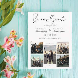 Collage 5 Photos Covid19 Chic Be Our Guest Wedding Postcard