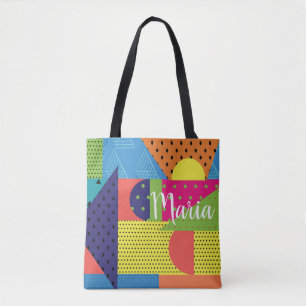 Collage Abstract Colourful 90s Tote Bag
