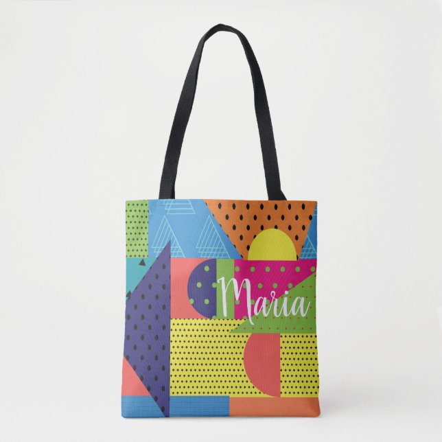 Collage Abstract Colourful 90s Tote Bag (Front)