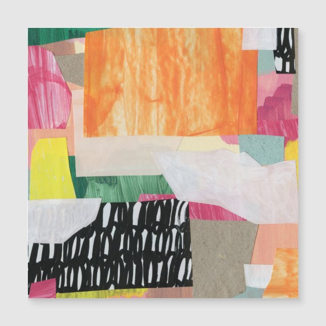 Collage art, modern colourful abstract. (Front)