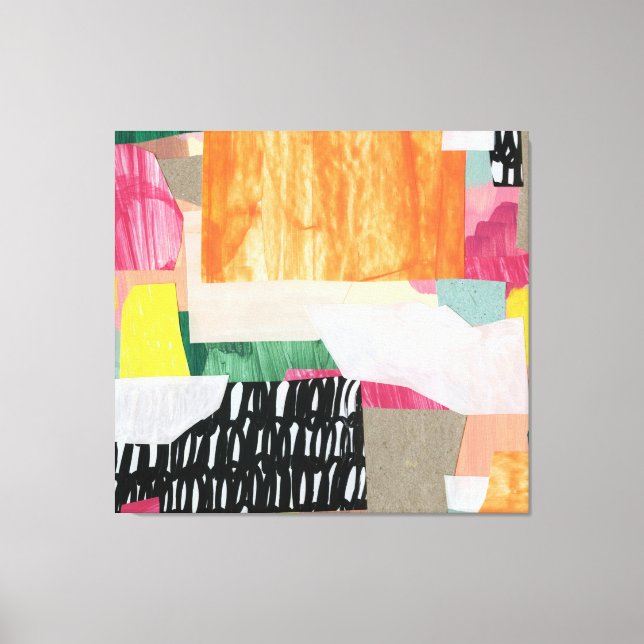 Collage art, modern colourful abstract. canvas print (Front)