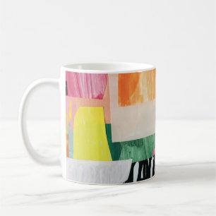 Collage art, modern colourful abstract. coffee mug