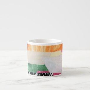Collage art, modern colourful abstract. espresso cup