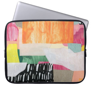 Collage art, modern colourful abstract. laptop sleeve