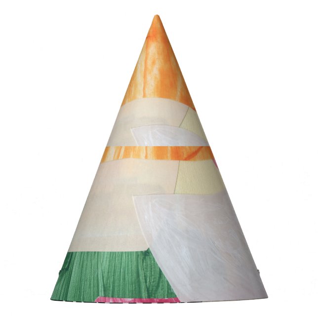 Collage art, modern colourful abstract. party hat (Front)