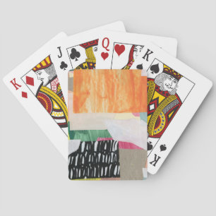 Collage art, modern colourful abstract. playing cards