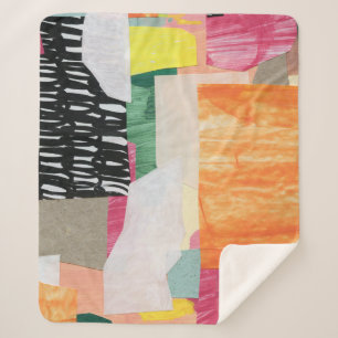 Collage art, modern colourful abstract. sherpa blanket