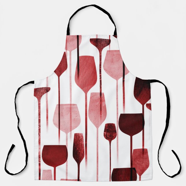 Collage art: party drinks pattern. apron (Front)