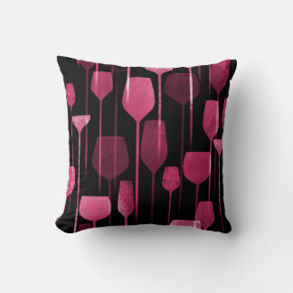 Collage Art: Party Drinks Pattern. Cushion