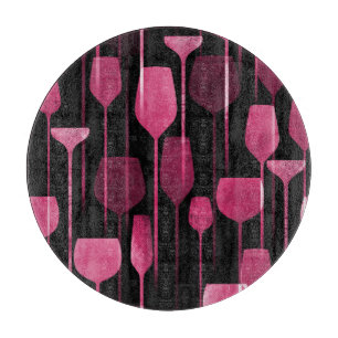 Collage Art: Party Drinks Pattern. Cutting Board