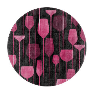 Collage Art: Party Drinks Pattern. Cutting Board