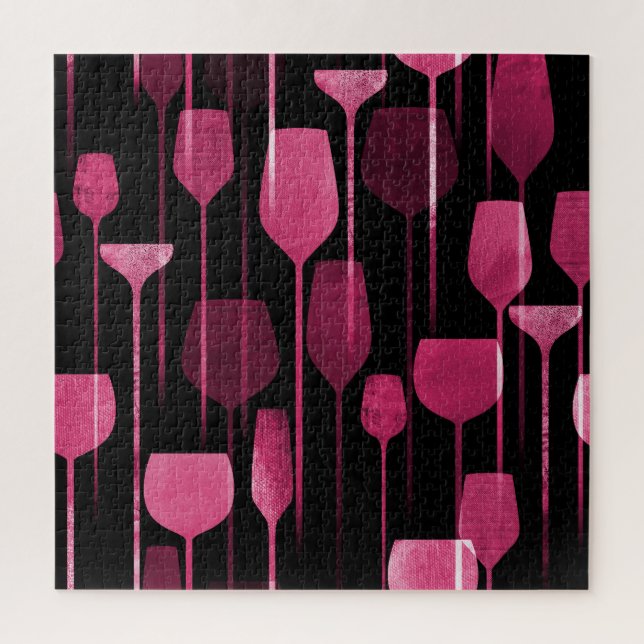 Collage Art: Party Drinks Pattern. Jigsaw Puzzle (Vertical)