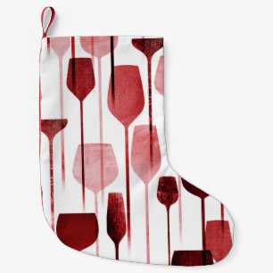 Collage art: party drinks pattern. small christmas stocking