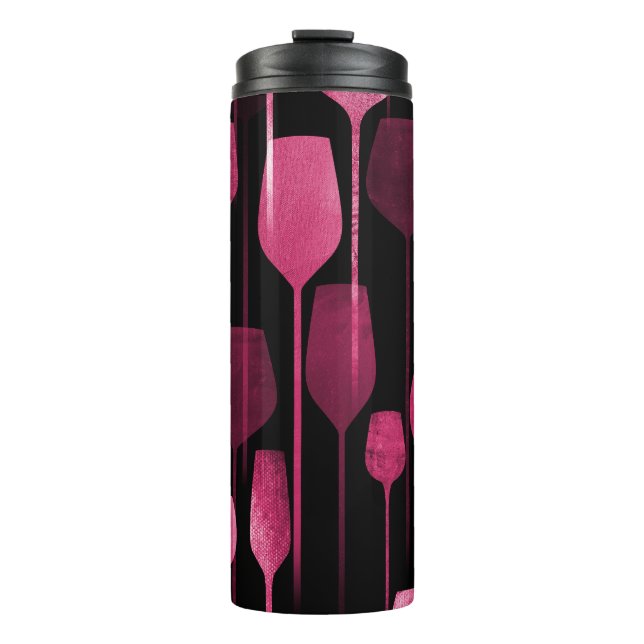 Collage Art: Party Drinks Pattern. Thermal Tumbler (Front)