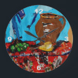 Collage Art StillLife Naturemort Pop Art Wall Clok Large Clock<br><div class="desc">Cool ,  poppy colorfull collage art clock.</div>
