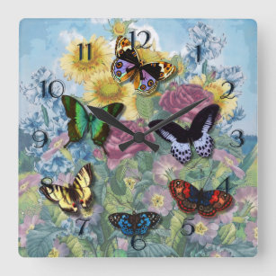 Collage "Beautiful Butterflies" Clock