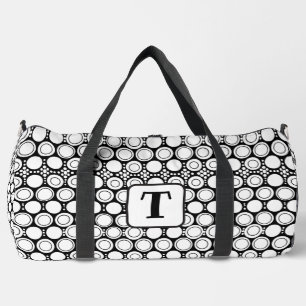 Collage black and white polka dot pattern 2 duffle bag