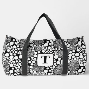 Collage black and white polka dot pattern 3 duffle bag