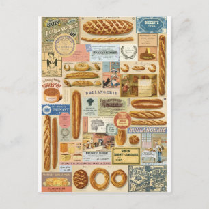 Collage boulangerie et fromages postcard