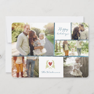 Collage Christmas Cards - Rustic Floral Deer Cards