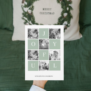 Collage Christmas Photo Pastel Green Joyful
