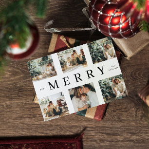 Collage Christmas Six Photos   Merry Holiday Postcard