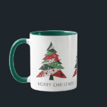 Collage Christmas Tree Mug<br><div class="desc">Features a collage Christmas tree in a colour palette of red and green. Personalise with a Christmas message and a name or initials.</div>