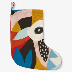 Collage contemporary floral hawaiian pattern in. S Small Christmas Stocking