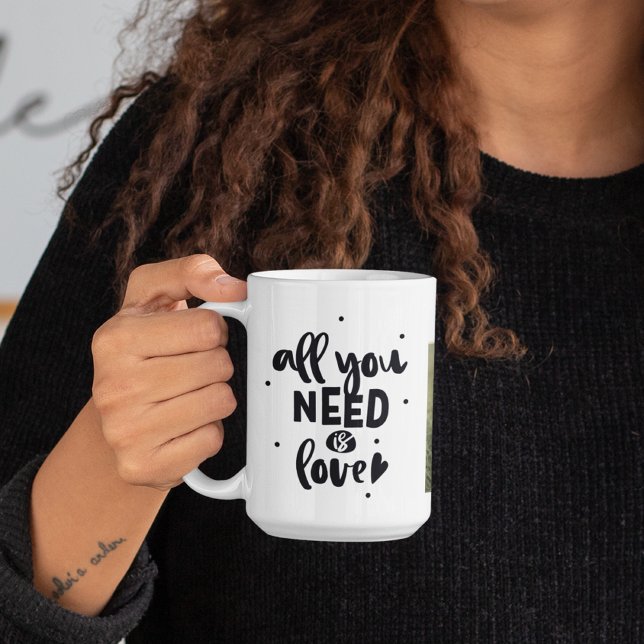 Collage Couple Photo & All You Need Is Love Quote Coffee Mug (Creator Uploaded)