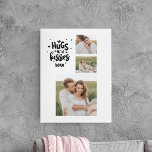 Collage Couple Photo & Hugs And Kisses Phrase Love Canvas Print<br><div class="desc">Collage Couple Photo & Hugs And Kisses Phrase Love</div>