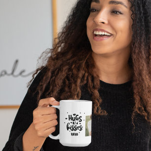 Collage Couple Photo & Hugs And Kisses Phrase Love Coffee Mug