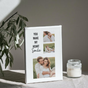 Collage Couple Photo & Lovely Romantic Quote Canvas Print