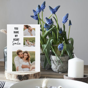 Collage Couple Photo & Lovely Romantic Quote Holiday Card