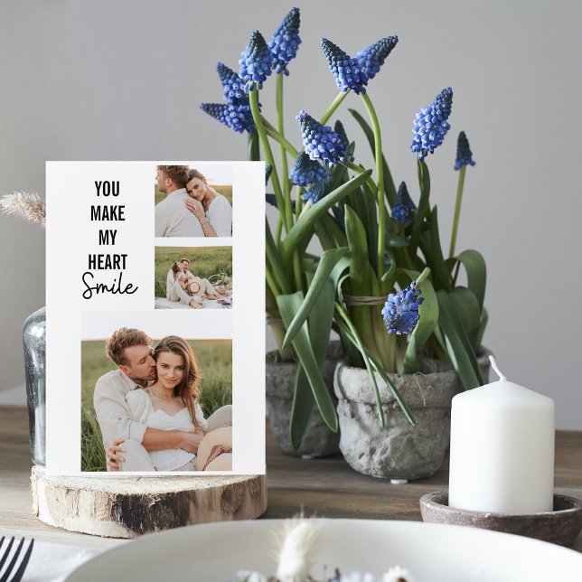 Collage Couple Photo & Lovely Romantic Quote Holiday Card (Creator Uploaded)