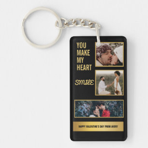 Collage Couple Photo & Lovely Romantic Quote Key Ring