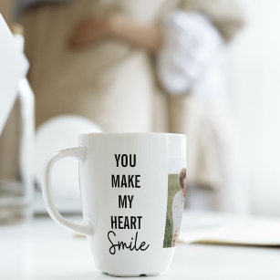 Collage Couple Photo & Lovely Romantic Quote Latte Mug