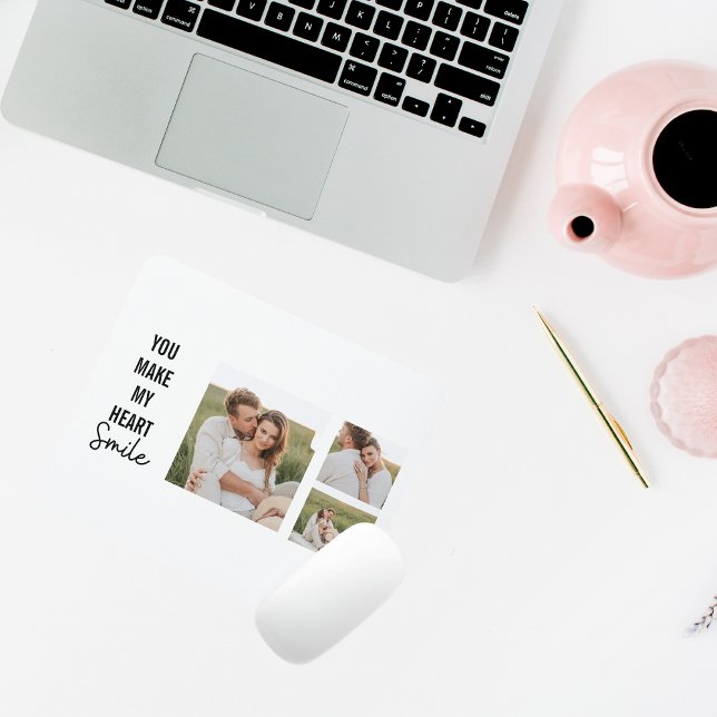 Collage Couple Photo & Lovely Romantic Quote Mouse Mat (Creator Uploaded)