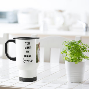 Collage Couple Photo & Lovely Romantic Quote Travel Mug