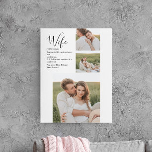 Collage Couple Photo & Lovely Romantic Wife Gift Canvas Print