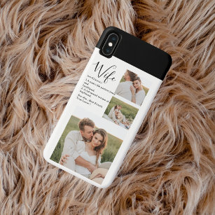 Collage Couple Photo & Lovely Romantic Wife Gift Case-Mate iPhone Case