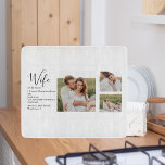 Collage Couple Photo & Lovely Romantic Wife Gift Cutting Board<br><div class="desc">Collage Couple Photo & Lovely Romantic Wife Gift</div>
