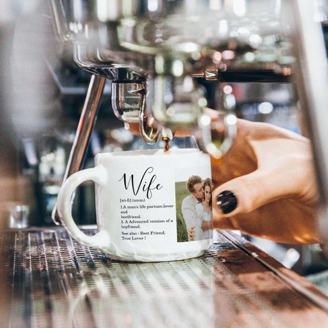 Collage Couple Photo & Lovely Romantic Wife Gift Espresso Cup (Creator Uploaded)