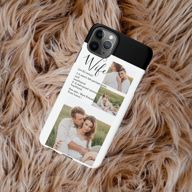Collage Couple Photo & Lovely Romantic Wife Gift iPhone Case (Creator Uploaded)