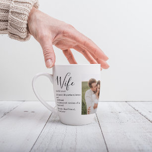 Collage Couple Photo & Lovely Romantic Wife Gift Latte Mug