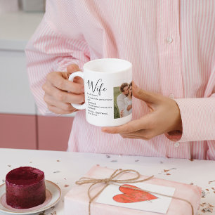 Collage Couple Photo & Lovely Romantic Wife Gift Mug
